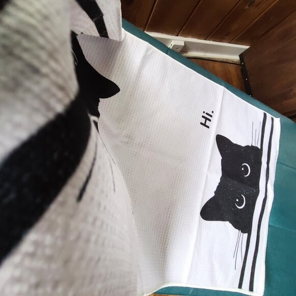 Black Cat Hand Towel Halloween Decor Bathroom Decoration Kitchen Dish Cloth Gift - Picture 7 of 11